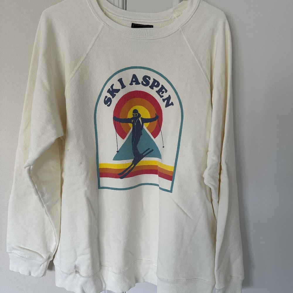 Retrobrand Ski Aspen sweatshirt White/size large Original $98 New w/o tags